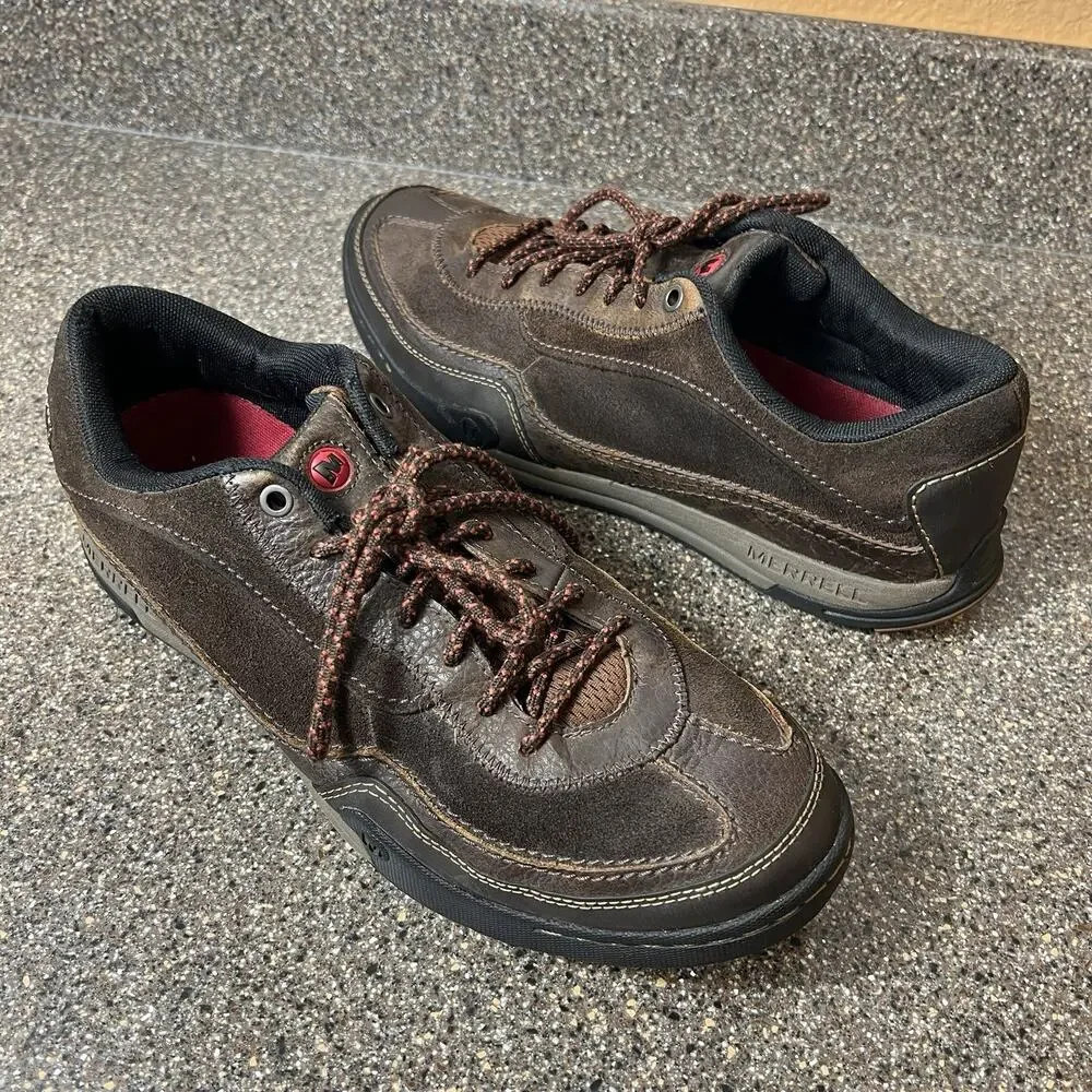 Merrell Air Cushion Mens Sz 11.5 Comfort Casual Lace Up Shoe Brown Suede Leather